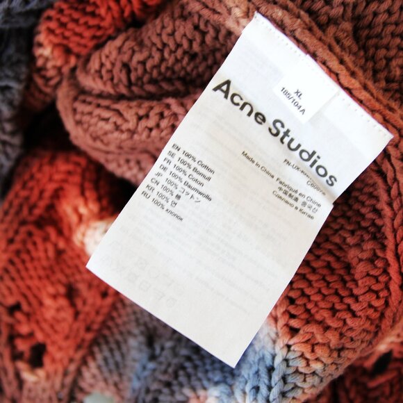 BNWT AW23 ACNE STUDIOS TIE-DYE CABLE KNIT SWEATER S & M & XL - Picture 9 of 13
